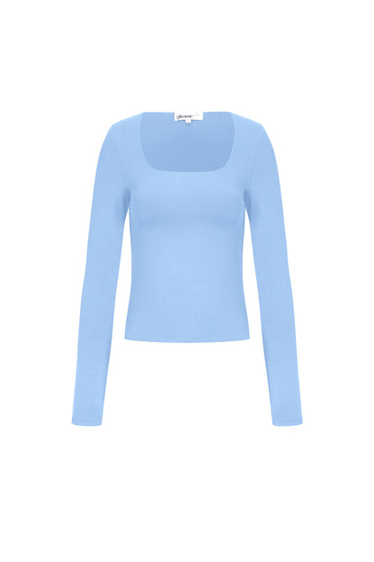 Basic long sleeve low neck
