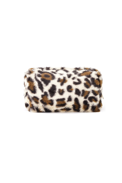 Make-up tas Amour Bijoux met luipaardprint, zacht nepvacht