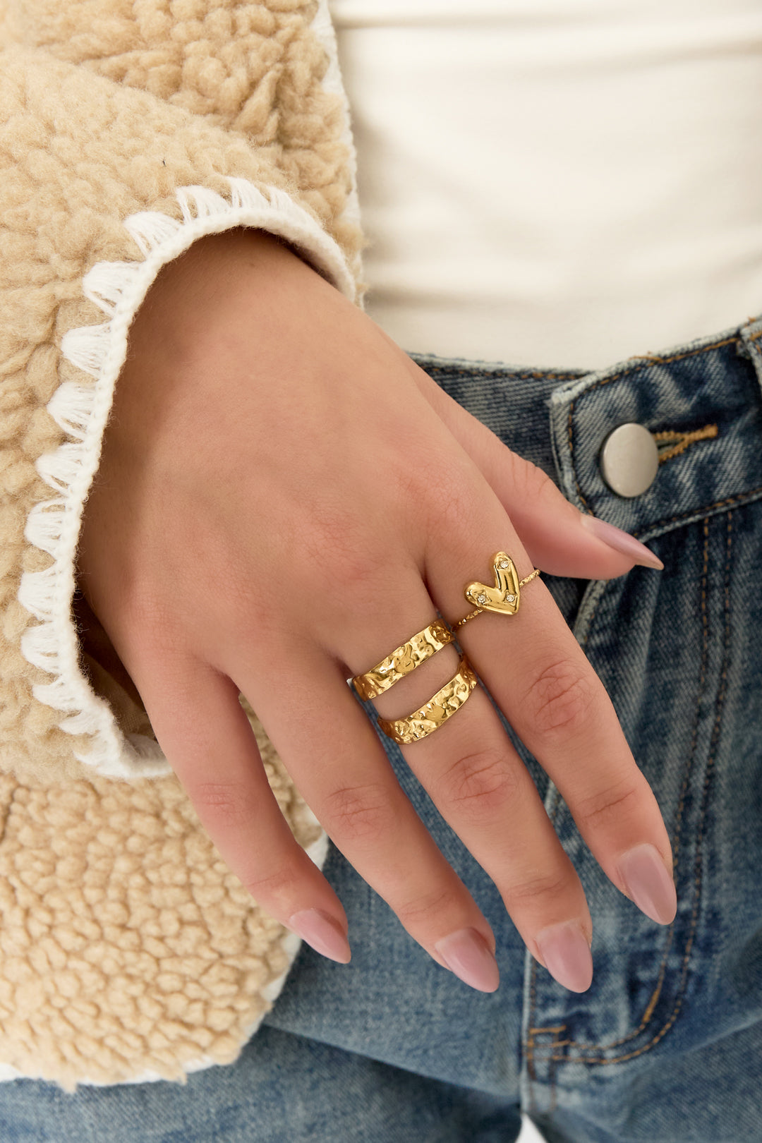 Ring met hartje en diamantjes