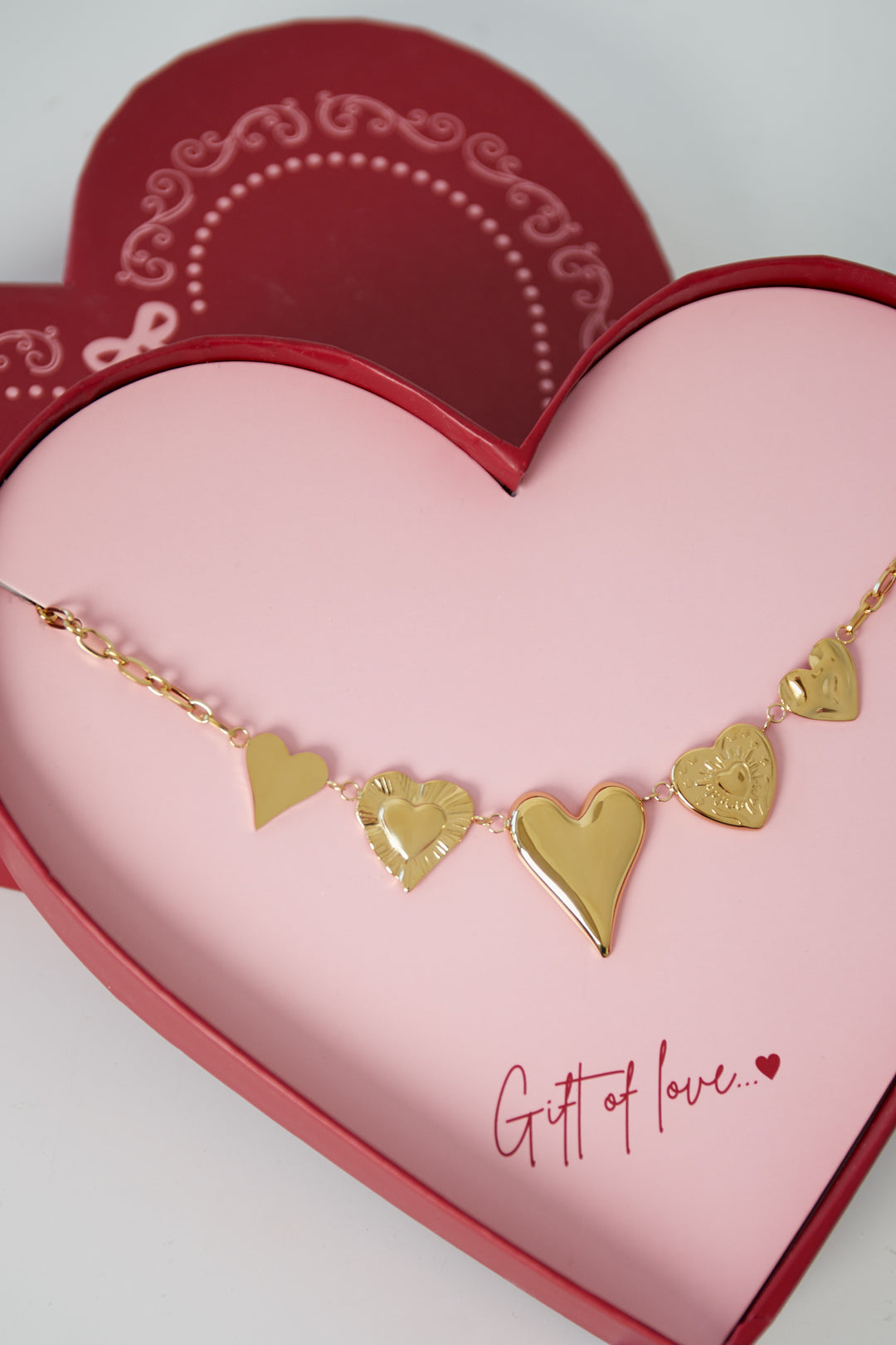 gift of love love ketting 5 hartjes